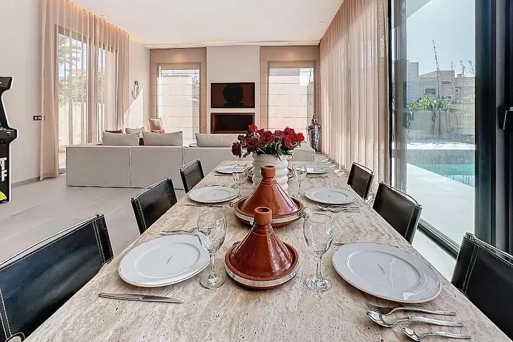 Villa Blanca Au Golf De Noria, Piscine Chauffee مراكش