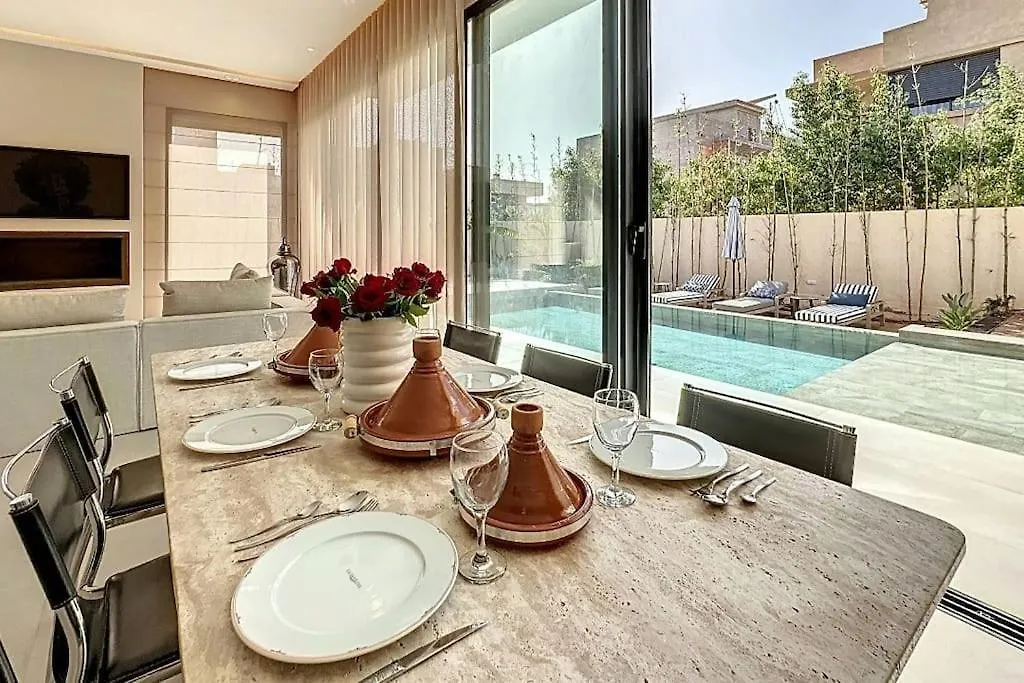 Villa Blanca Au Golf De Noria, Piscine Chauffee مراكش